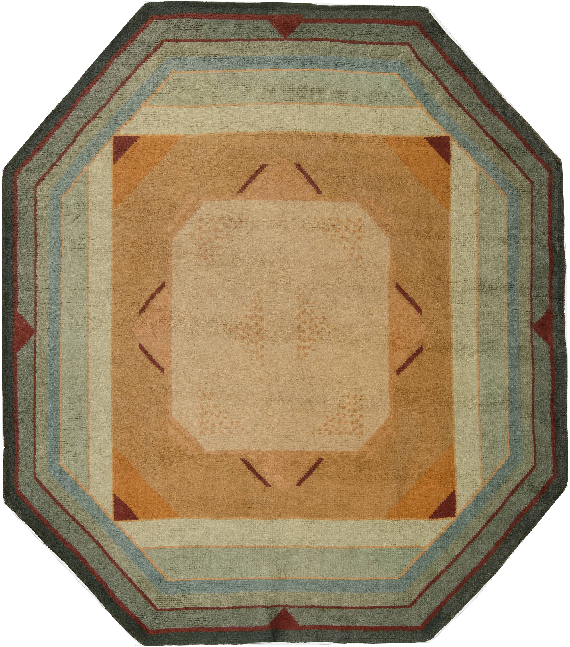 Vintage französisch art deco teppich